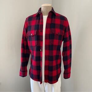 J. Crew Wallace & Barnes Classic Red & Navy Buffalo Check Men's Shirt Jacket